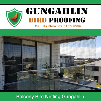 Bird deterrent netting secured on contemporary apartment balcony in Gungahlin area