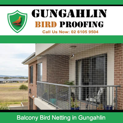 Bird netting installed on residential home balcony preventing pest birds from entering in Gungahlin